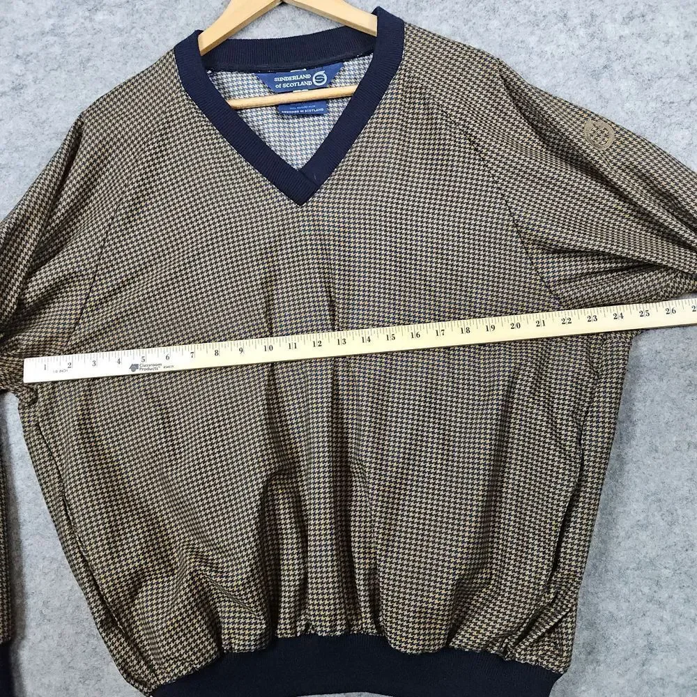 Sunderland of Scotland Ladies Classic Pullover Size L Houndstooth Textured Nylon
